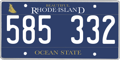 RI license plate 585332