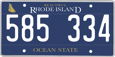 RI license plate 585334