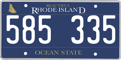 RI license plate 585335