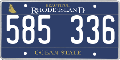 RI license plate 585336