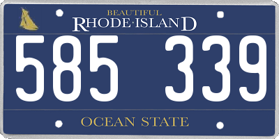 RI license plate 585339
