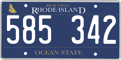 RI license plate 585342