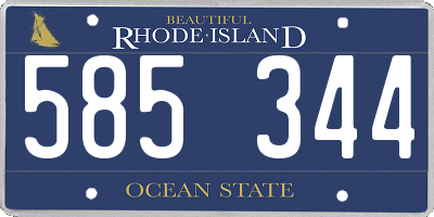 RI license plate 585344