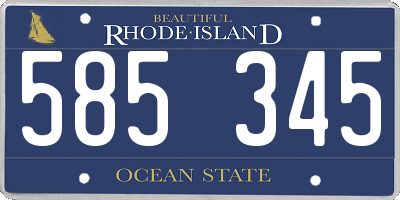 RI license plate 585345