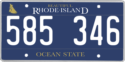 RI license plate 585346