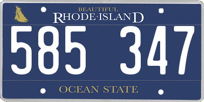 RI license plate 585347
