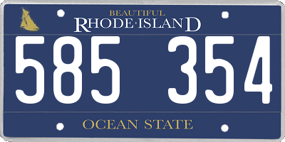 RI license plate 585354