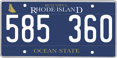 RI license plate 585360