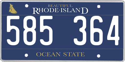 RI license plate 585364