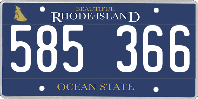 RI license plate 585366