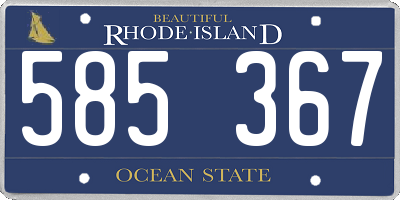 RI license plate 585367