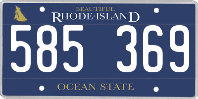 RI license plate 585369