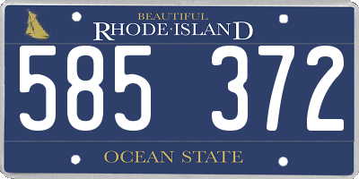 RI license plate 585372