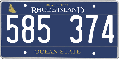 RI license plate 585374