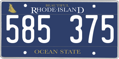 RI license plate 585375