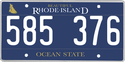 RI license plate 585376