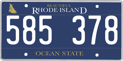 RI license plate 585378