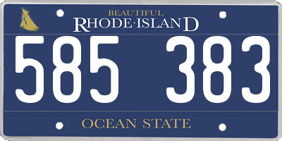 RI license plate 585383