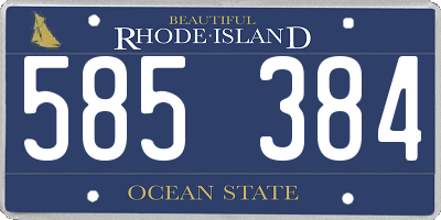 RI license plate 585384