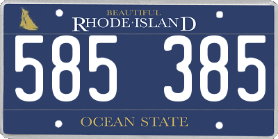 RI license plate 585385
