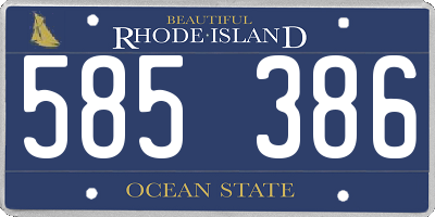 RI license plate 585386