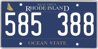 RI license plate 585388