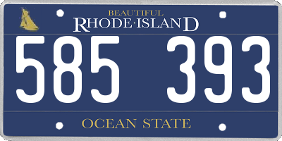 RI license plate 585393