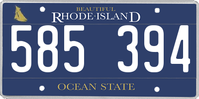 RI license plate 585394