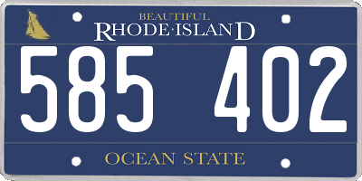RI license plate 585402