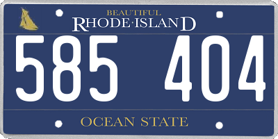 RI license plate 585404