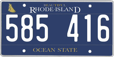 RI license plate 585416