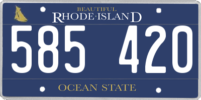 RI license plate 585420