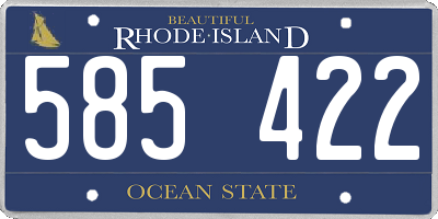 RI license plate 585422