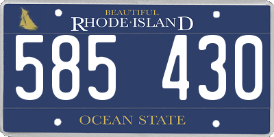 RI license plate 585430