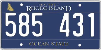 RI license plate 585431