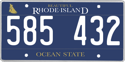 RI license plate 585432