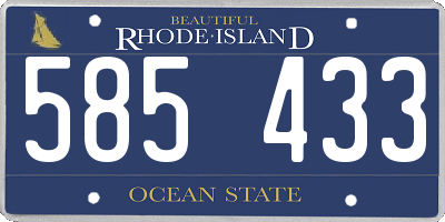 RI license plate 585433