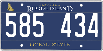 RI license plate 585434