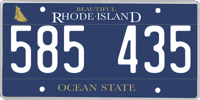 RI license plate 585435