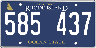 RI license plate 585437
