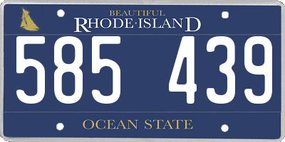 RI license plate 585439