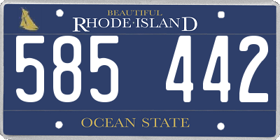 RI license plate 585442