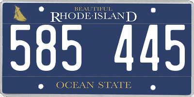 RI license plate 585445