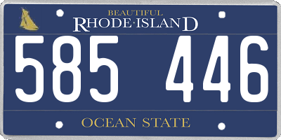 RI license plate 585446