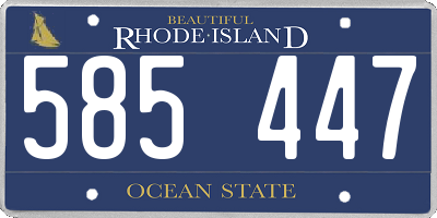 RI license plate 585447