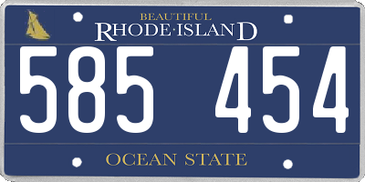 RI license plate 585454