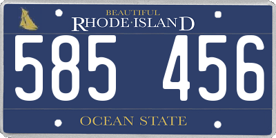 RI license plate 585456