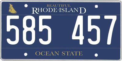 RI license plate 585457