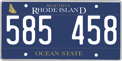 RI license plate 585458