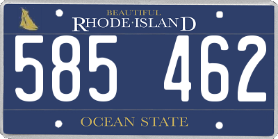 RI license plate 585462